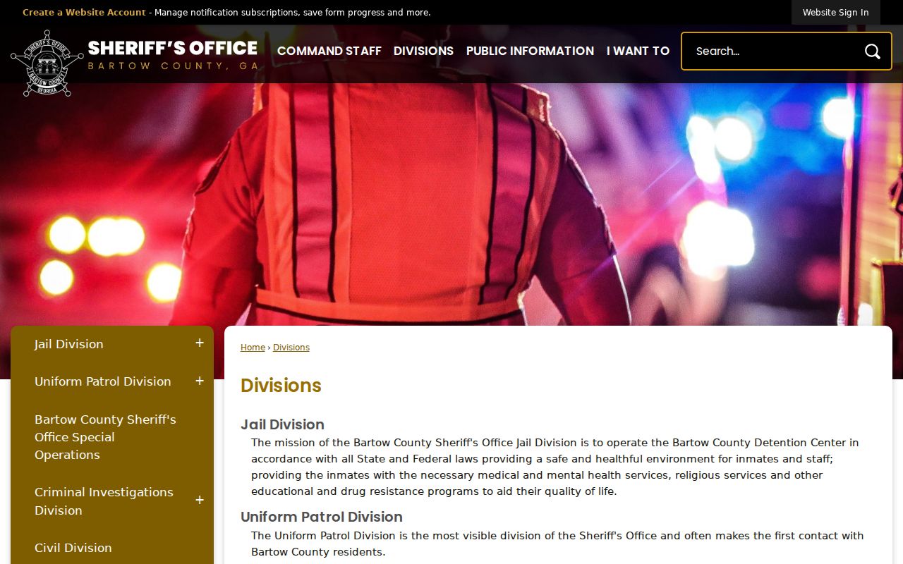 Bartow County Sheriff division overview