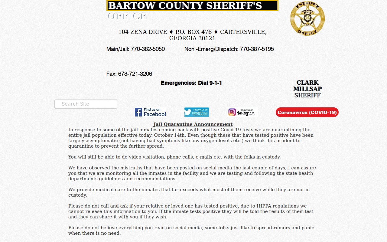 Bartow County bench warrant Open Records request channels
