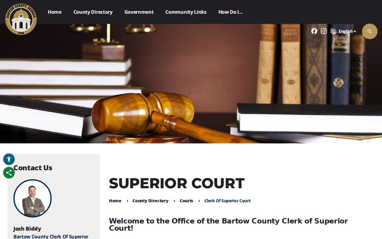 Bartow County warrant records clerk address